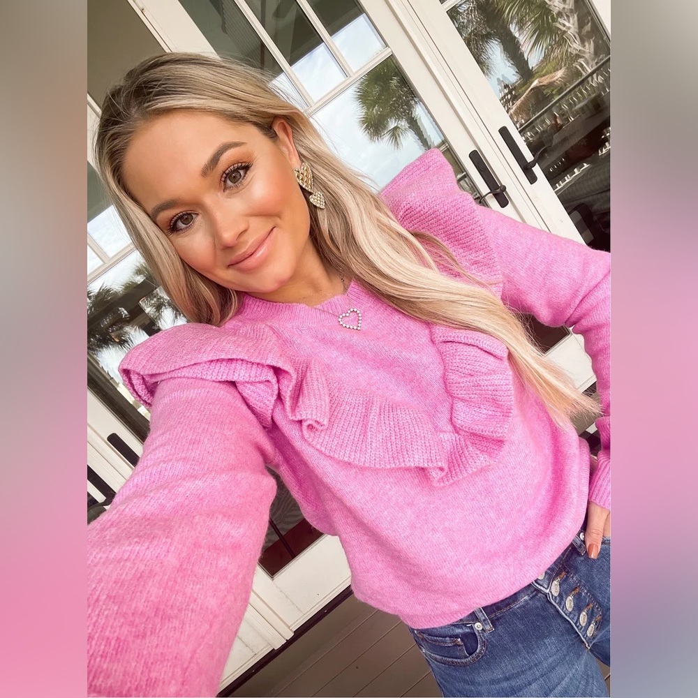 Pink Loft ruffle sweater